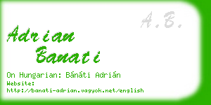 adrian banati business card